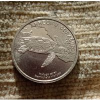 Werty71 Коста-Рика 50 колон 2023 Фауна экосистемы Морская черепаха Хоксбилл