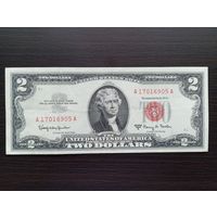 США 2 $ 1963 A  год красная печать