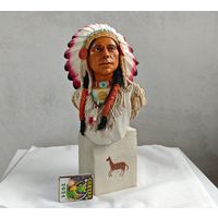 Индеец , статуэтка , бюст