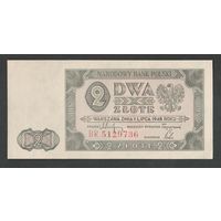 Польша 2 злотых 1948 года. Тип P-134(2). Состояние UNC