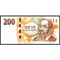 Чехия 200 крон 2018 года. Тип Р-19. Состояние UNC!