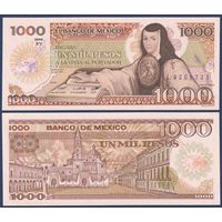 Мексика, 1000 песо 1985 г., P-85 (XV, поэтесса Хуана Инес де ла Крус), UNC