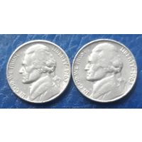 5 центов  1963 Р & D США Джеферсон 2 монеты