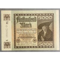Банкнота 5000 марок 1922 год. Веймарская республика.