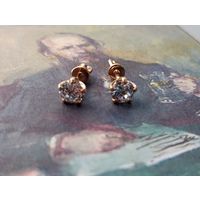 Серьги гвоздики позолота