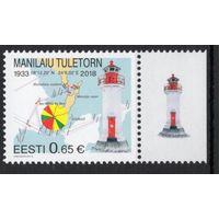 Эстония 2018. Маяки Манилайю Карта. 1 марка (701)