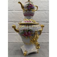Самовар Фарфоровый. Позолота. Русский стиль.    Распродажа коллекции!!!