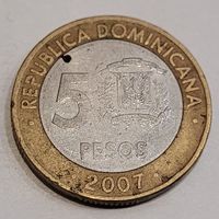Доминиканская республика 5 песо 2007