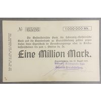 Банкнота 1 миллион марок 1923 год. Брунсбюттельког. Веймарская республика.