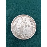 Латвия 2 лата 1925, с руля,без МЦ