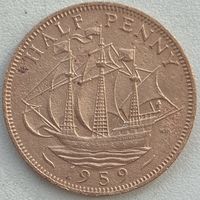 Великобритания 1/2 пенни 1959 г.