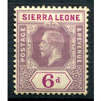 Британские колонии - Сьерра-Леоне - 1912г. - король Георг V, 6 P - 1 марка - MH [Mi 88]. #4-B5-130-A-1
