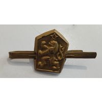 Зажим для галстука. Герб Чехословакии. Латунь