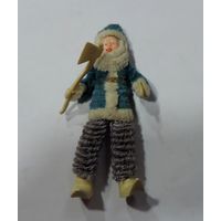 Ёлочная игрушка "Дровосек" 70-е годы ГДР. Длина 11.5 см.