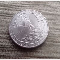 Werty71 США 1 квотер 25 центов 2015 Автомагистраль Блу-Ридж Северная Каролина Двор P