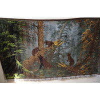 -  Ковёр УТРО В СОСНОВОМ ЛЕСУ 1950-ые Германия Оригинал ! (Знаменитые Медведи)