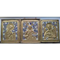 Складень Деисус, эмали.