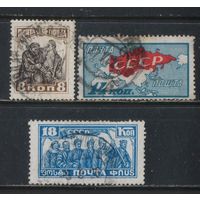 СССР 1927 10 летие Октября Рабочий и матрос Карта Трудящиеся #205-7