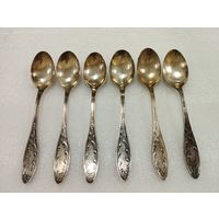 Ложки чайные мельхиоровые Пламя. Кольчугино, СССР