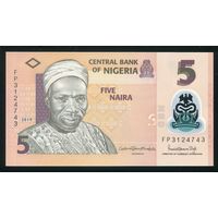 Нигерия 5 найра 2019 г. P38j. Серия FP. Полимер. UNC