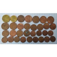 Евроценты в коллекцию. 32 монеты.