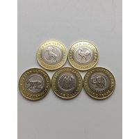 Казахстан. Набор (5 монет) 100 тенге 2025 года. Животный мир Казахстана.