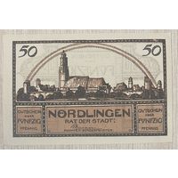 Пфенниги Нотгельд Нёрдлинген, 50 пфеннигов, 1921 год Веймарская республика.