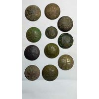 Пуговицы РИА. Красивые, с ушками. Масонская, полковая, орлянки и др. С рубля , без м.ц. См. др. мои лоты.