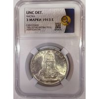 3 марки 1913 Саксония - 100-летие битвы под Лейпцигом в слабе