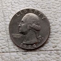 1/4 доллара (квотер) 1984(Р) года США.