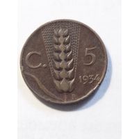 Италия 5 сентизим 1934