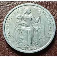 Французская Полинезия 1 франк, 1984    ( 1-9-4 )