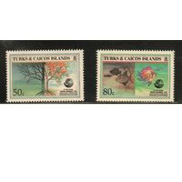 Тёркс и Кайкос-1993(Мих.,1093-1094) , **  ,  Морская  Фауна ,Рыбы(полная серия)