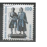 ФРГ. Памятник Гёте и Шиллеру. Веймар. 1997г. Mi#1934.