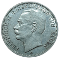 Германская империя 3 марки, 1912 года. Баден. UNC