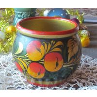 Вазочка интерьерная хохлома б/у в хорошем состоянии