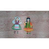Детская настольная игра "Одень куклу" СССР (смотрите описание), национальные костюмы советских республик