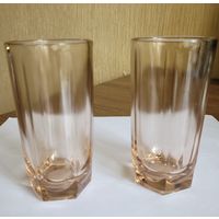 Стаканы, цветное стекло, 2 шт. одним лотом.