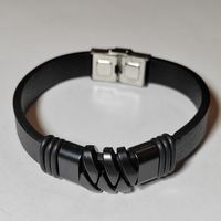 Браслет кожаный "Сила" (Black Version)