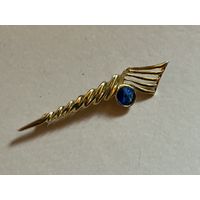Брошь Планка Факел Сапфировое стекло Германия винтаж