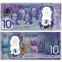 Канада 10 долларов образца 2017 года UNC p112 серия CDB