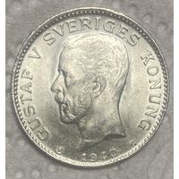 Монета Швеция 1 крона 1940 год. Густав V