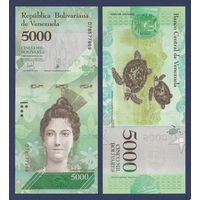 Венесуэла, 5000 боливар 2017 г, P-97c (D, Луиза Касерес де Арисменди, ястребиная черепаха), UNC