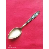 Серебряная ложка,Красивая,875, СССР,эмали, орнамент,без Минимальной цены