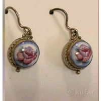 Серьги. Финифть.