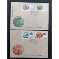 Польша 1980 Три КПД с полной серией марок "Научные экспедиции" (спецгашение) марки Mi.2686-2691 каталог 3.50 евро