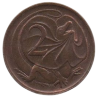 Содружество Австралии ( Австралия ). 2 цента 1984. XF. Фауна. Плащеносная ящерица.