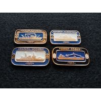 Корабли. Ледокол Сибиряков. Михаил Калинин. Танкер София. Ледокол Москва. Цена за один значок. (Г-6)