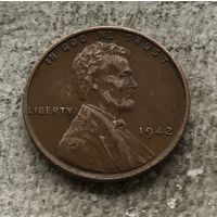 Монеты. США 1 цент 1942.