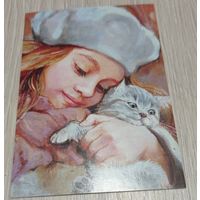 Посткроссинг. Художник Ольга Симонова, "Нежность" (10х15). Подписана.